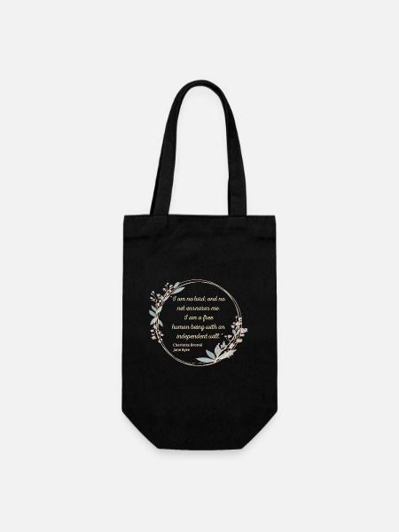 Jane Eyre Zitat II - Niedlicher Stil - Geschenkbeutel für Flaschen - Schwarz