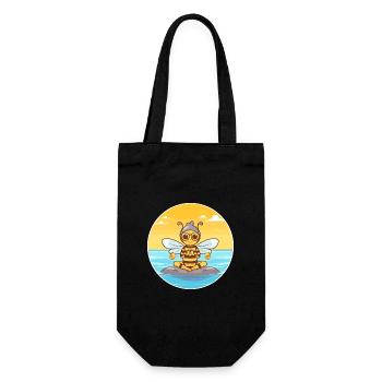 Abeille Cartoon Yoga Plage Illustration D’été - Sac à bouteille - noir - Devant