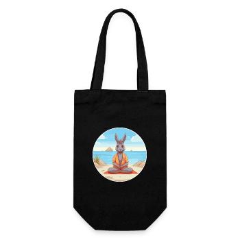 Âne Cartoon Yoga Plage Illustration D’été - Sac à bouteille - noir - Devant