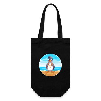 Jay Cartoon Yoga Strand Sommer Illustration - Geschenkbeutel für Flaschen - Schwarz - Vorne