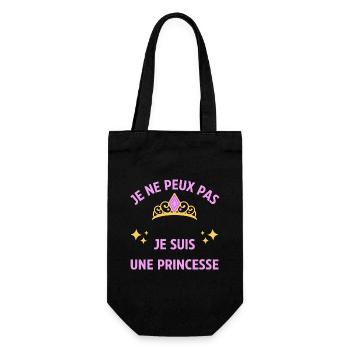 Je ne peux pas je suis une princesse - humour - Sac à bouteille - noir - Devant