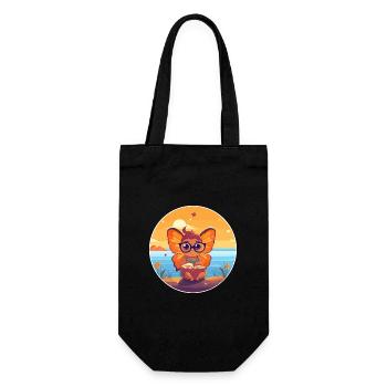 Butterfly Cute Funny Cartoon Kawaii Book Beach - Gift Bag for Bottles - black - Front