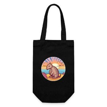 Armadillo Watercolor Cartoon Kawaii Clipart Animal - Gift Bag for Bottles - black - Front