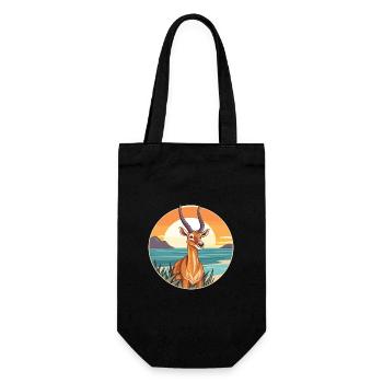 Antilope aquarelle dessin animé Kawaii Clipart Animal - Sac à bouteille - noir - Devant
