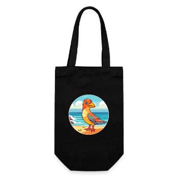Vogel Aquarell Cartoon Kawaii Clipart Tier - Geschenkbeutel für Flaschen - Schwarz - Vorne