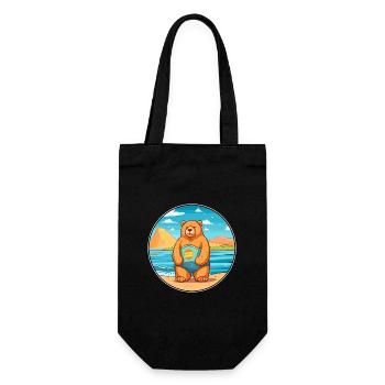 Bear Watercolor Cartoon Kawaii Clipart Animal - Gift Bag for Bottles - black - Front