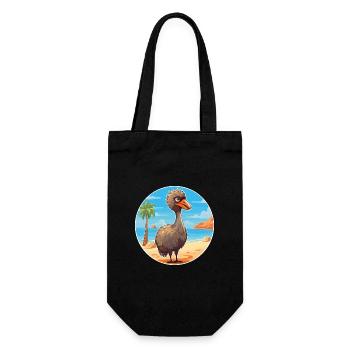 Emu Aquarell Cartoon Kawaii Clipart Tier - Geschenkbeutel für Flaschen - Schwarz - Vorne
