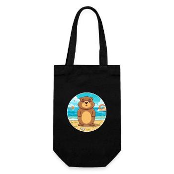 Gopher Aquarell Cartoon Kawaii Clipart Tier - Geschenkbeutel für Flaschen - Schwarz - Vorne