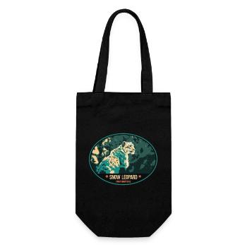 Snow Leopard illustration patch - Gift Bag for Bottles - black - Front