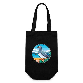 Taube Aquarell Cartoon Kawaii Clipart Tier - Geschenkbeutel für Flaschen - Schwarz - Vorne