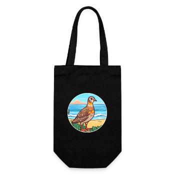 Perdrix aquarelle dessin animé Kawaii Clipart Animal - Sac à bouteille - noir - Devant