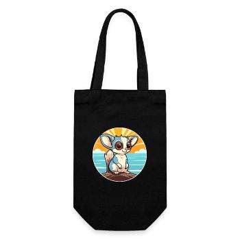 Zucker Gleiter Aquarell Karikatur Kawaii Clipart Haustier - Geschenkbeutel für Flaschen - Schwarz - Vorne