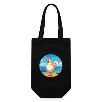 Chicken Watercolor Cartoon Kawaii Clipart Animal - Gift Bag for Bottles - black - Front