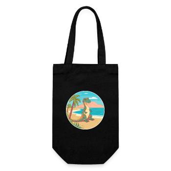 Lizard Watercolor Cartoon Kawaii Clipart Animal - Gift Bag for Bottles - black - Front