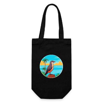 Kuckuck Aquarell Cartoon Kawaii Clipart Tier - Geschenkbeutel für Flaschen - Schwarz - Vorne
