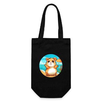 Hamster Aquarell Cartoon Kawaii Clipart Tier - Geschenkbeutel für Flaschen - Schwarz - Vorne