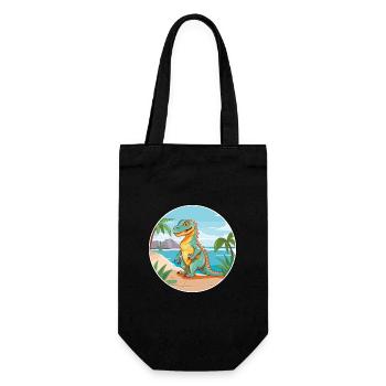 Iguana Watercolor Cartoon Kawaii Clipart Animal - Gift Bag for Bottles - black - Front