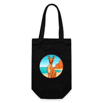 Kangaroo Watercolor Cartoon Kawaii Clipart Animal - Gift Bag for Bottles - black - Front