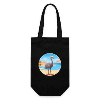 Strauß Aquarell Cartoon Kawaii Clipart Tier - Geschenkbeutel für Flaschen - Schwarz - Vorne