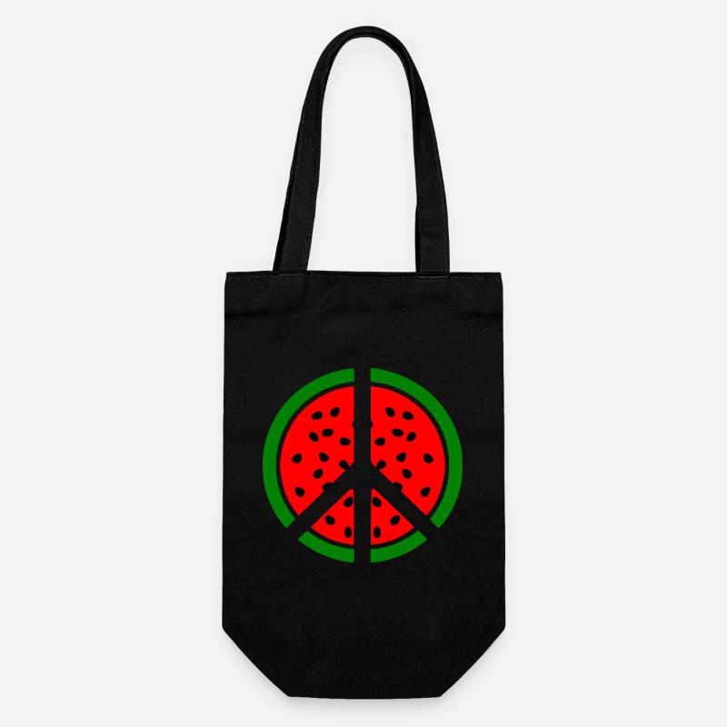 Symbole de paix pastèque - Sac à bouteille - noir