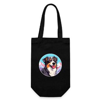 Aidi race de chien dessin animé Kawaii aquarelle - Sac à bouteille - noir - Devant