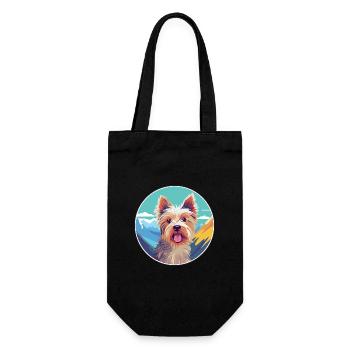 Terrier australien chien race dessin animé kawaii waterc - Sac à bouteille - noir - Devant