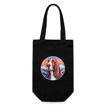 Basset Bleu De Gascogne Dog Breed Cartoon Kawaii W - Gift Bag for Bottles - black - Front