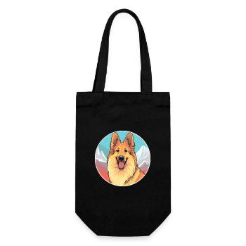 Belgische Tervuren-Hunderasse Karikatur Kawaii Watercol - Geschenkbeutel für Flaschen - Schwarz - Vorne