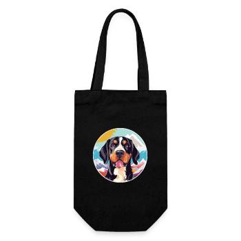 Braque Francais Race de chien Cartoon Kawaii Watercolo - Sac à bouteille - noir - Devant