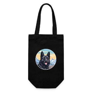 Chien d’élan norvégien noir race de chien Cartoon Kawaii - Sac à bouteille - noir - Devant
