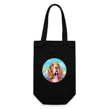 Bracco Italiano Hunderasse Cartoon Kawaii Watercolo - Geschenkbeutel für Flaschen - Schwarz - Vorne