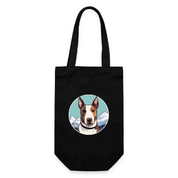 Bull Terrier chien race dessin animé Kawaii aquarelle - Sac à bouteille - noir - Devant