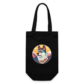 Race de chien impérial chinois Cartoon Kawaii Watercol - Sac à bouteille - noir - Devant