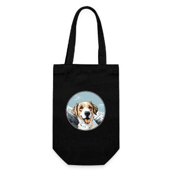 Drever Hunderasse Karikatur Kawaii Aquarell - Geschenkbeutel für Flaschen - Schwarz - Vorne