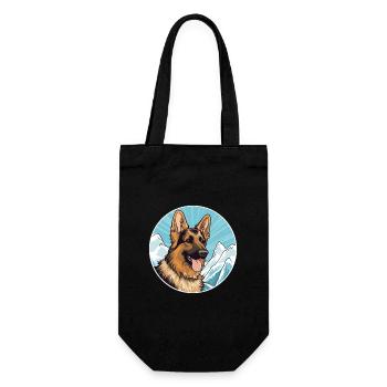 Deutscher Wachtelhund Hunderasse Cartoon Kawaii Wat - Geschenkbeutel für Flaschen - Schwarz - Vorne