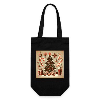 Weihnachts Design 1 - Geschenkbeutel für Flaschen - Schwarz - Vorne