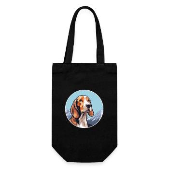 Finnish Hound Dog Breed Cartoon Kawaii Watercolor - Gift Bag for Bottles - black - Front