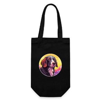 Friesische Vorstehund-Rasse-Karikatur Kawaii Watercol - Geschenkbeutel für Flaschen - Schwarz - Vorne