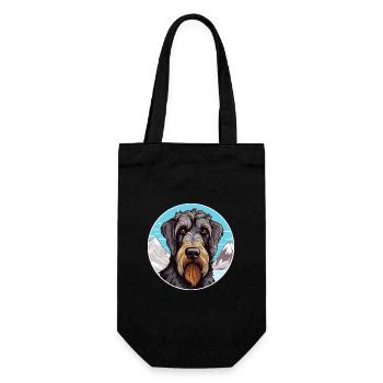 Giant Schnauzer Dog Breed Cartoon Kawaii Watercolo - Gift Bag for Bottles - black - Front