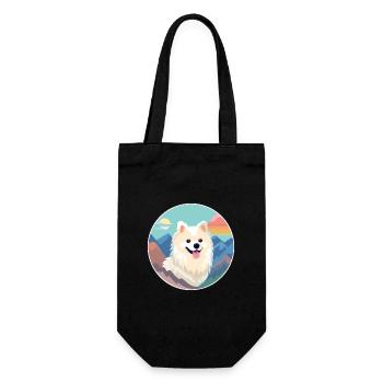 Spitz indien chien race Cartoon Kawaii aquarelle - Sac à bouteille - noir - Devant