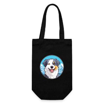 Italien Volpino chien race Cartoon Kawaii Watercolo - Sac à bouteille - noir - Devant