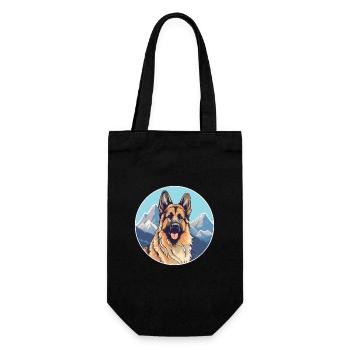 Karst Schäferhund Rasse Cartoon Kawaii Aquarell - Geschenkbeutel für Flaschen - Schwarz - Vorne