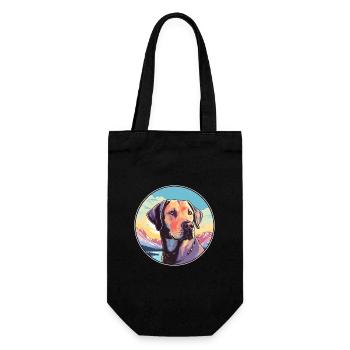 Labrador Retriever Hund Rasse Cartoon Kawaii Waterc - Geschenkbeutel für Flaschen - Schwarz - Vorne