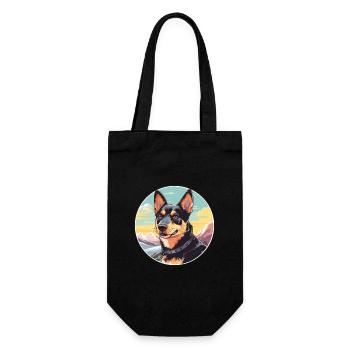 Lancashire Heeler Dog Breed Cartoon Kawaii Waterco - Gift Bag for Bottles - black - Front