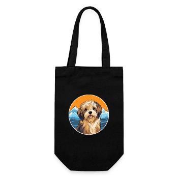 Lowchen Little Lion Dog Breed Cartoon Kawaii Water - Gift Bag for Bottles - black - Front