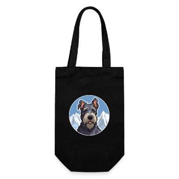 Kerry Blue Terrier Hunderasse Karikatur Kawaii Wasserc - Geschenkbeutel für Flaschen - Schwarz - Vorne