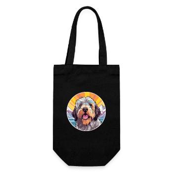 Middle Asian Ovtcharka Dog Breed Cartoon Kawaii Wa - Gift Bag for Bottles - black - Front