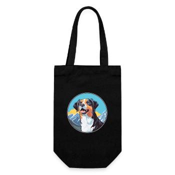 New Zealand Huntaway Dog Breed Cartoon Kawaii Wate - Gift Bag for Bottles - black - Front