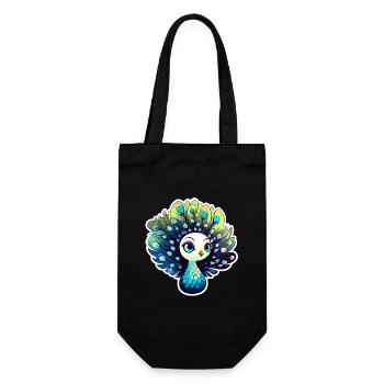 Peacock Bird Drawing - Gift Bag for Bottles - black - Front