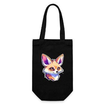 Desert Fox Fennec Drawing - Gift Bag for Bottles - black - Front